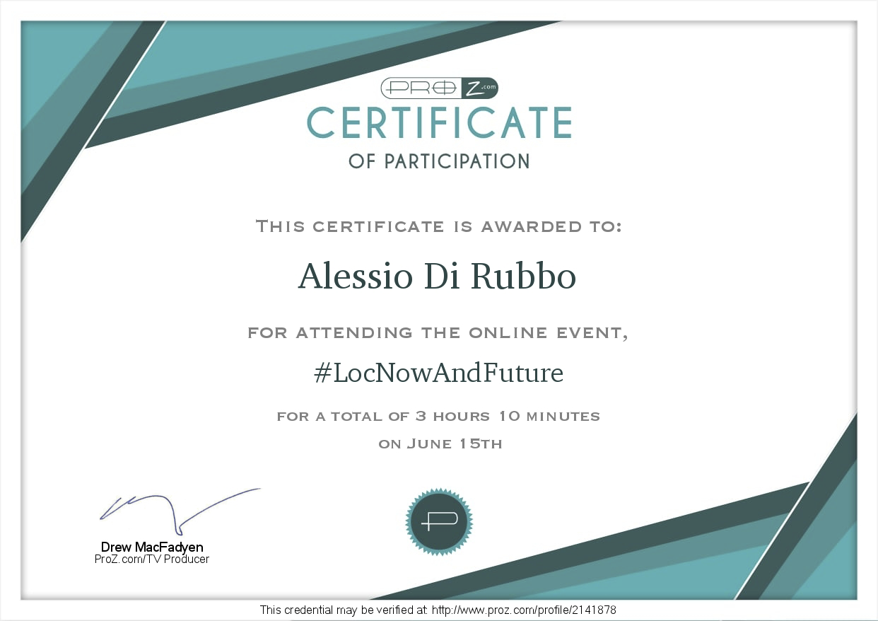 certificate loc now and future